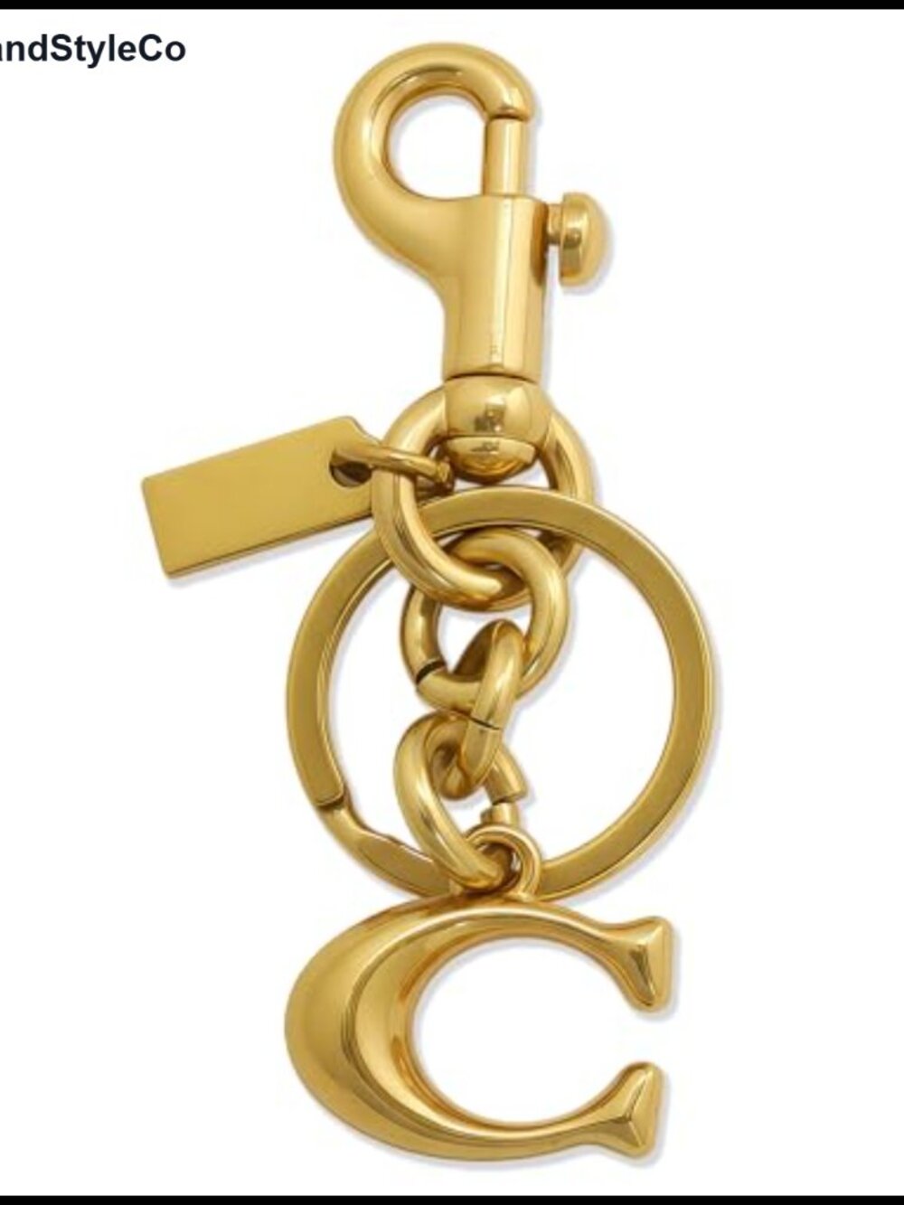 Gold Bag Charm C Initial Keychain Purse Wallet Charm Accessory